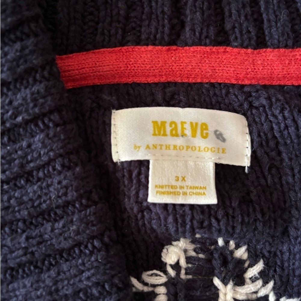 Anthropologie Maeve Seahorse Cardigan Sweater - 3X - Navy - EUC - Picture 2 of 8